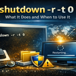 Що робить команда shutdown r t