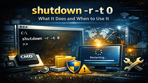 Що робить команда shutdown r t