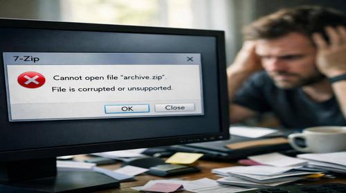 7-Zip не розпаковує файли