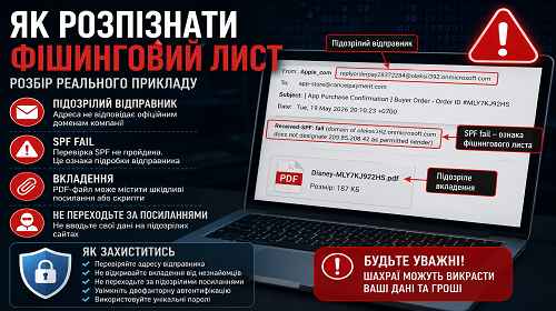 Як розпізнати фішинговий лист