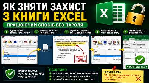 Як зняти захист з книги Excel через WinRAR або WinZip