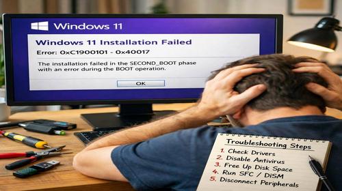 Помилка встановлення Windows 11 0xC1900101-0x40017 — покрокове виправлення