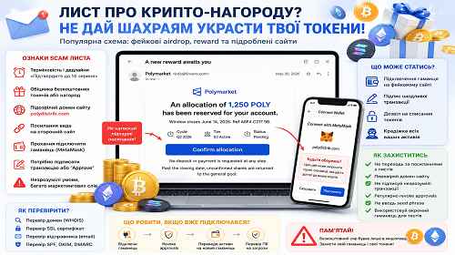 На пошту прийшов лист про крипто нагороду